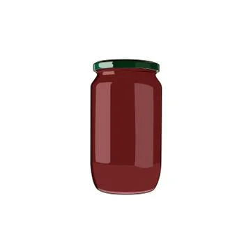 Tomato sauce. Tomato paste. Pasta bolognese canned sauce. Tomato puree. Vector Stock Illustration