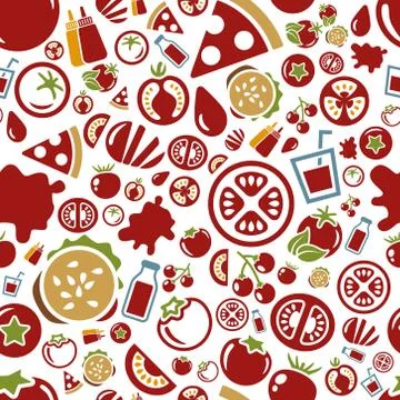 Tomato seamless pattern Illustrazione stock
