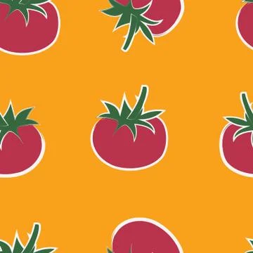 Tomato seamless pattern vector illustration Illustrazione stock