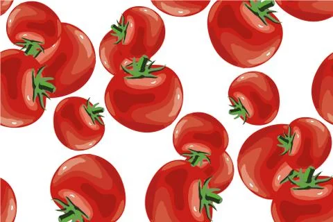 Tomato seamless pattern vector on white Stock Illustration