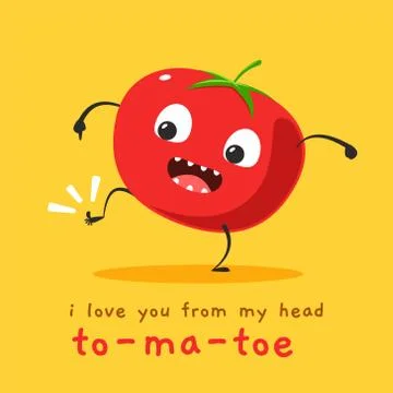 A tomato showing his toe. Vector Illustration Stock Illustration