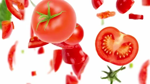 Tomato Slice and Leaf Stream Video stock 174227877