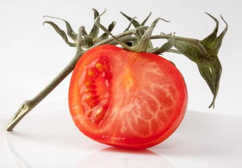 Tomato slice on branch Stock Photos