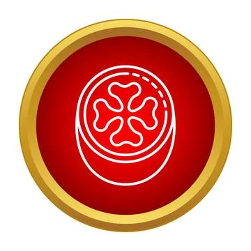 Tomato slice cross section icon button design Stock Illustration