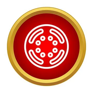 Tomato slice icon in red circle button Stock Illustration
