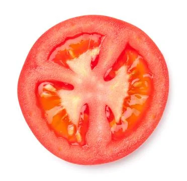 Tomato Slice Isolated Over White Background Stock Photos