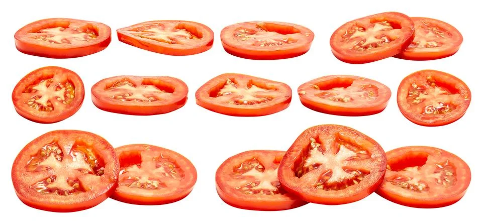 Tomato slice isolated Stock Photos
