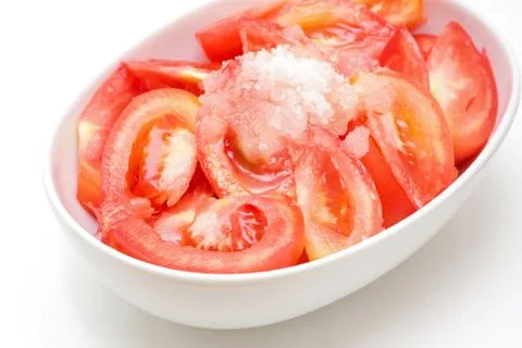 Tomato Slice isolated on white background Stock Photos