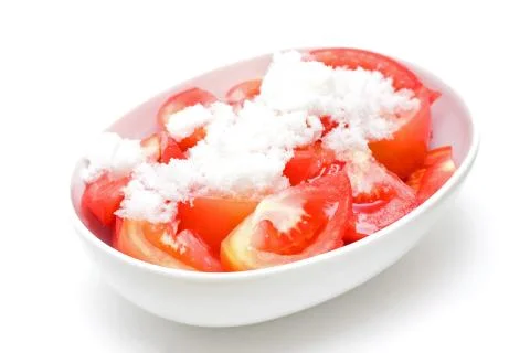 Tomato Slice isolated on white background Stock Photos