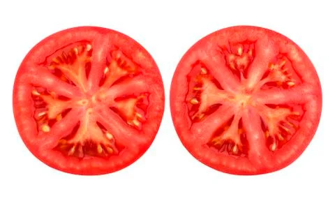 Tomato slice isolated on white background Foto stock