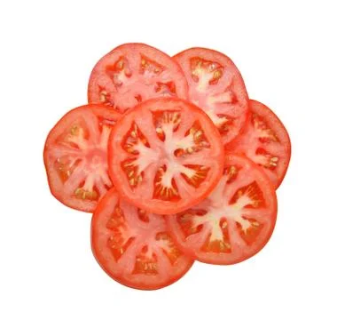 Tomato slice isolated on white background Stock Photos
