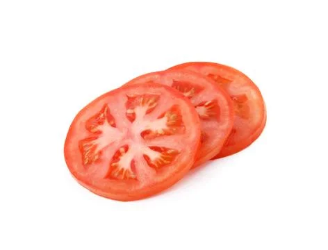 Tomato slice isolated on white background Stock Photos