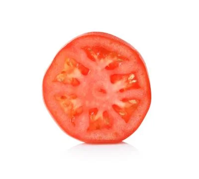 Tomato slice isolated on white background Stock Photos