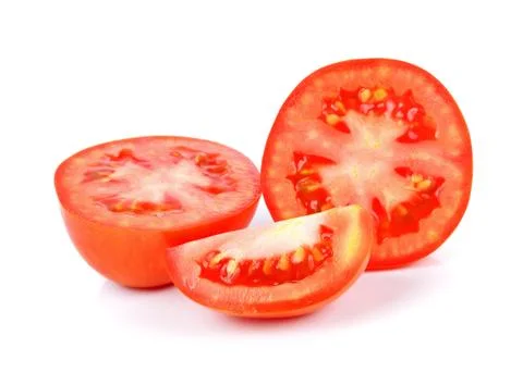 Tomato slice isolated on white background Stock Photos