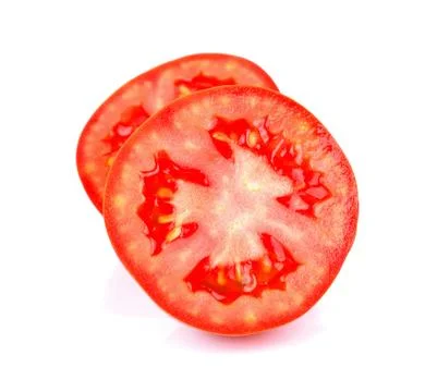 Tomato slice isolated on white background Stock Photos