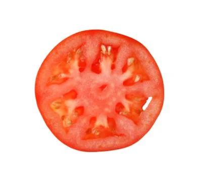 Tomato slice isolated on white background Stock Photos