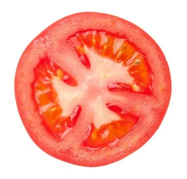 Tomato Slice Isolated On White Background Stock Photos