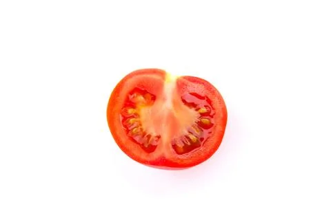 Tomato slice isolated on white background, top view Foto stock