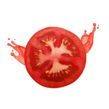 Tomato slice with juice Stock Illustration