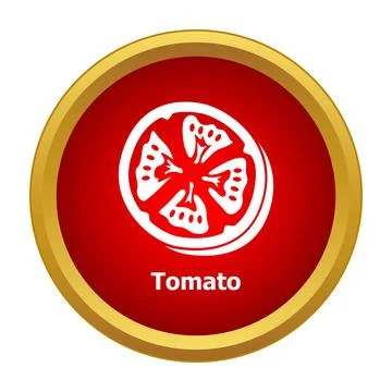 Tomato slice round icon displaying fresh vegetable Stock Illustration