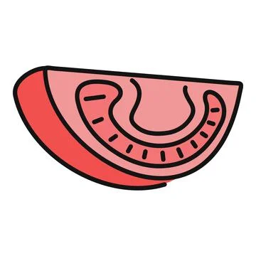 Tomato slice showing seeds and pulp illustration Stock Illustration