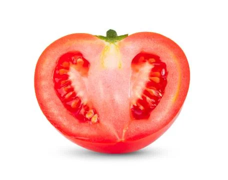 Tomato slice on white background Stock Photos