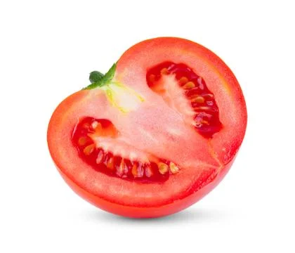 Tomato slice on white background Stock Photos