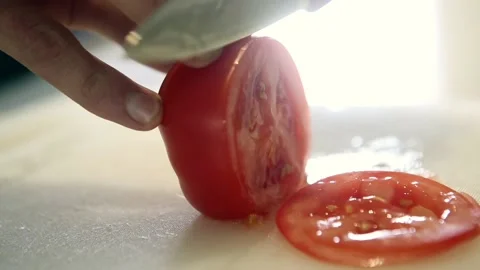 Tomato Sliced Angle Stock Footage 219768088
