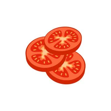 Tomato sliced into circles Illustrazione stock