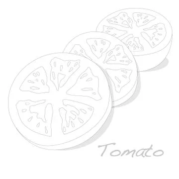 Tomato sliced illustration Stock Illustration