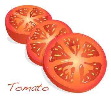 Tomato sliced illustration Stock Illustration