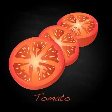 Tomato sliced illustration Stock Illustration