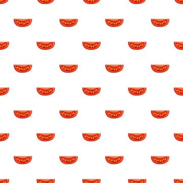 Tomato slices creating a repeating seamless pattern Stock Illustration