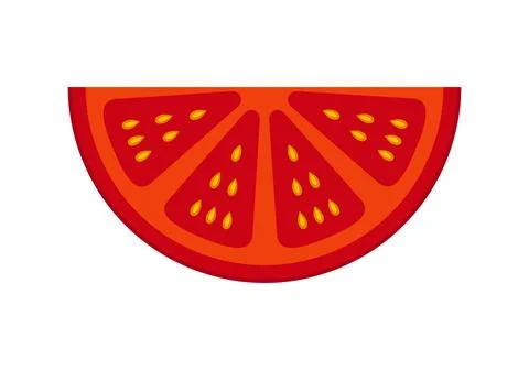 Tomato slices. Vector graphics on a white background. Stock Illustration