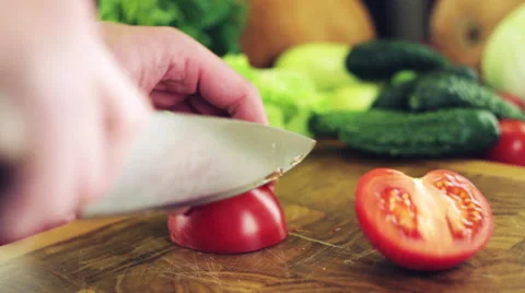 Tomato slicing Stock Footage 59687828