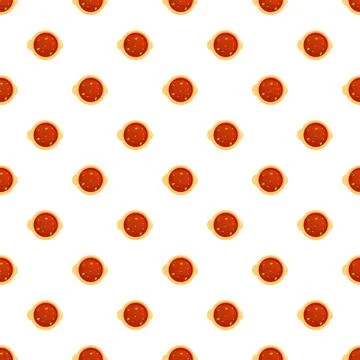Tomato soup bowl repeating pattern illustration Stock Illustration