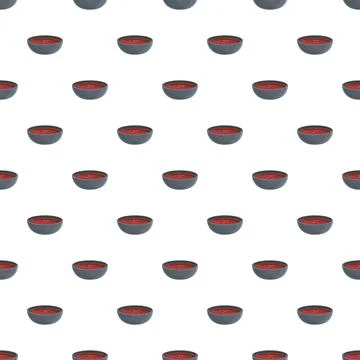 Tomato soup bowls repeating pattern seamless background Stock Illustration