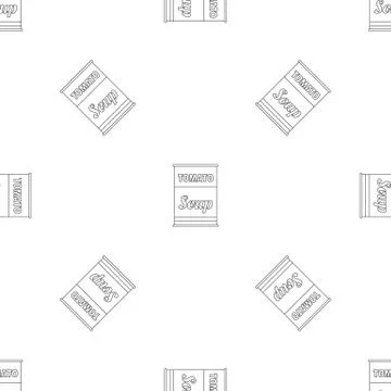 Tomato soup can pattern seamless vector Illustrazione stock