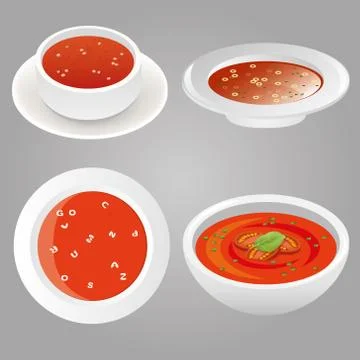 Tomato soup collection Stock Illustration