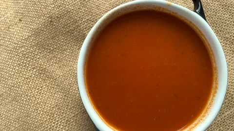 Tomato soup Stock Footage 222611681