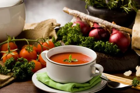 Tomato soup Stock Photos