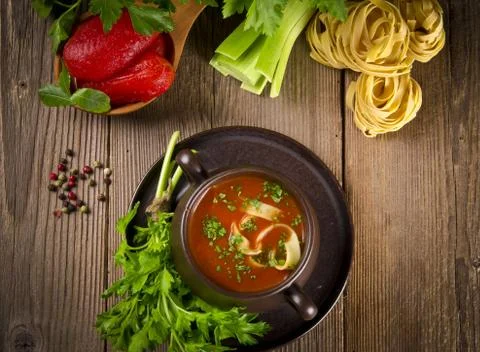Tomato soup Stock Photos