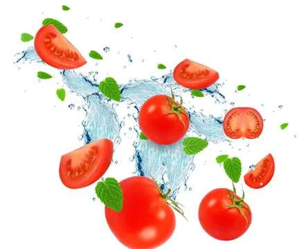 Tomato splash Stock Photos