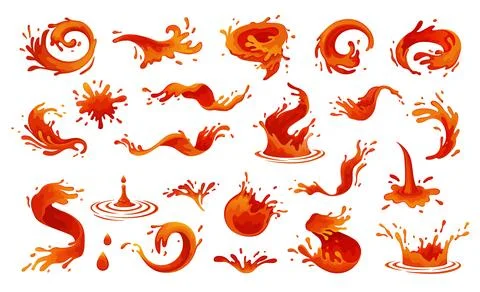 Tomato splash. Vector illustration set. Fresh red tomato splash. Strawberry Stock Illustration