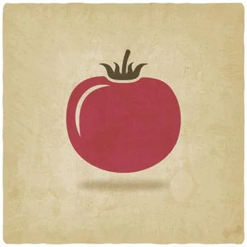 Tomato symbol old background Stock Illustration