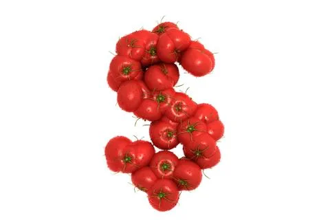 Tomato symbol $ on white background Stock Illustration