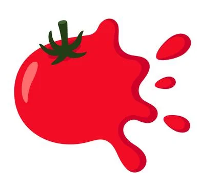 Tomato throwing splatter drawing Stock Illustration