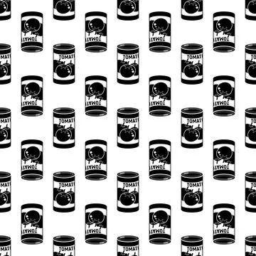 Tomato tin can pattern seamless vector Illustrazione stock