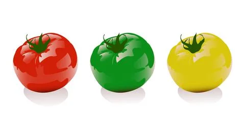 Tomato vector design set, 3D tomato Stock Illustration