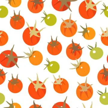 Tomato vector seamless pattern Illustrazione stock